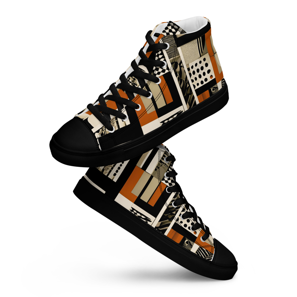 Men’s high top canvas sneakers - Rust Grid | 5002