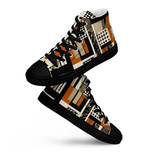 Men’s high top canvas sneakers - Rust Grid | 5002