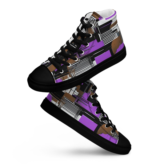 Men’s high top canvas sneakers - Purple & Earth | 5007