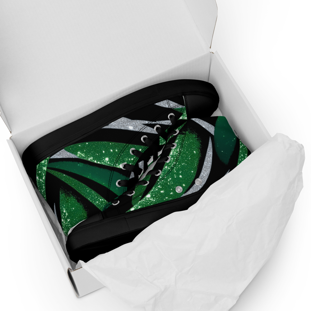 Men’s high top canvas sneakers - Emerald Green Party | 5020