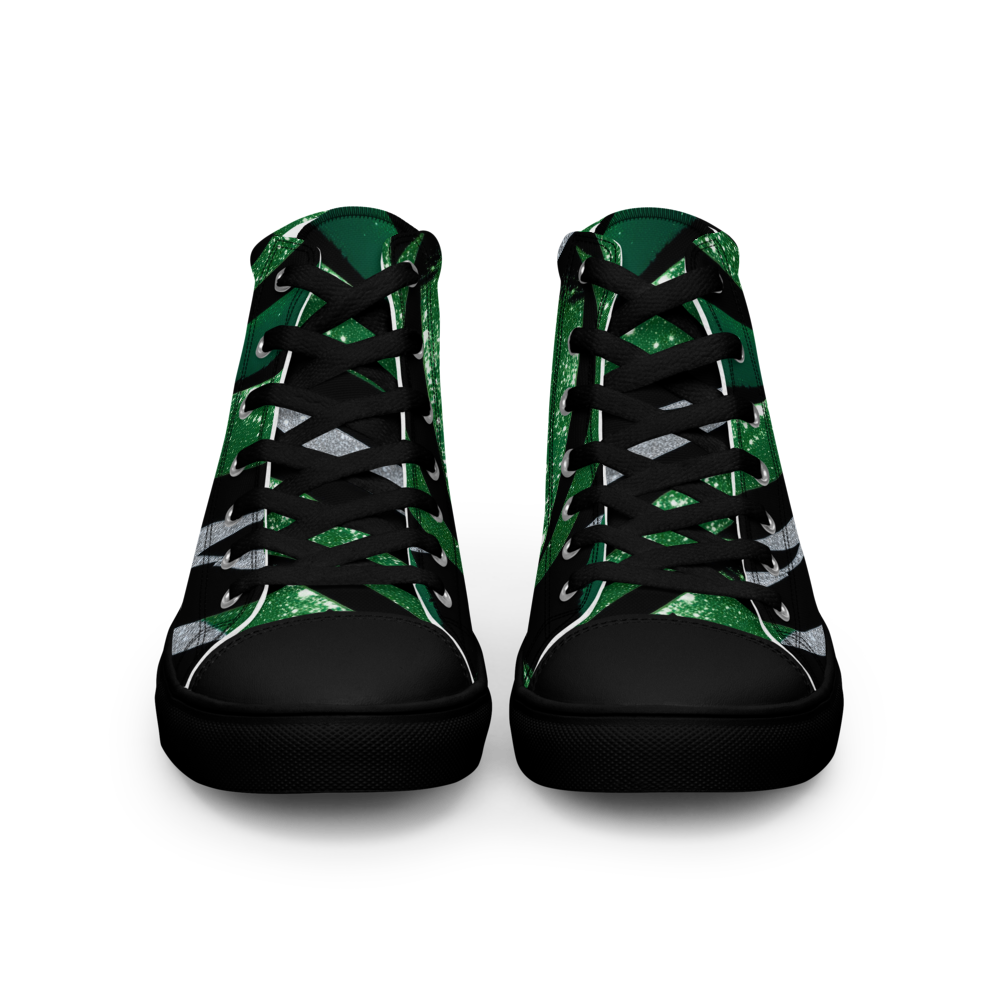 Men’s high top canvas sneakers - Emerald Green Party | 5020