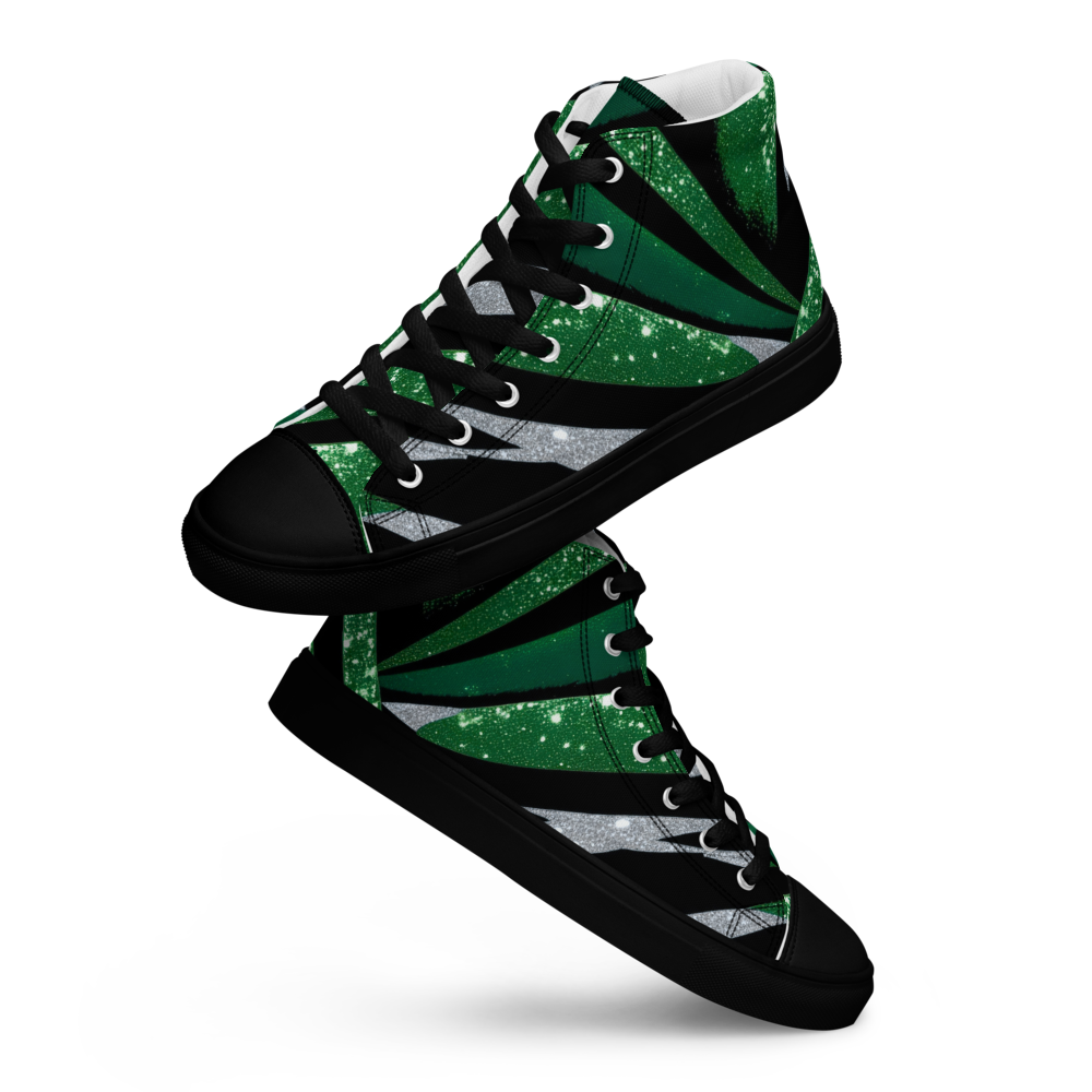 Men’s high top canvas sneakers - Emerald Green Party | 5020