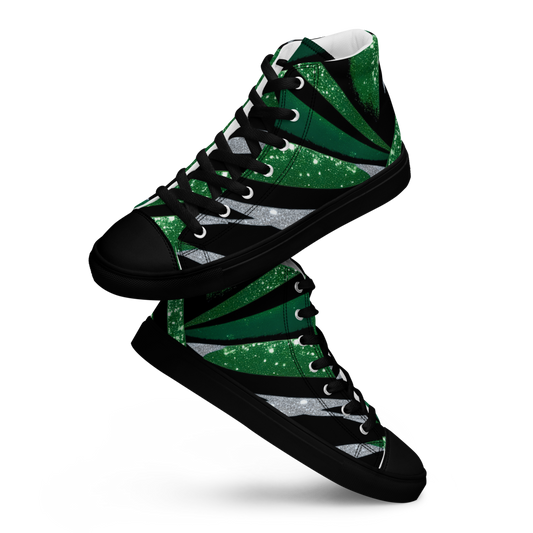 Men’s high top canvas sneakers - Emerald Green Party | 5020