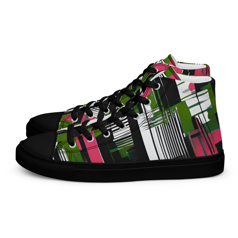 Men’s high top canvas shoes - Green Red City Grove | 5008