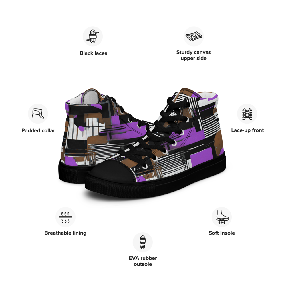 Men’s high top canvas sneakers - Purple & Earth | 5007