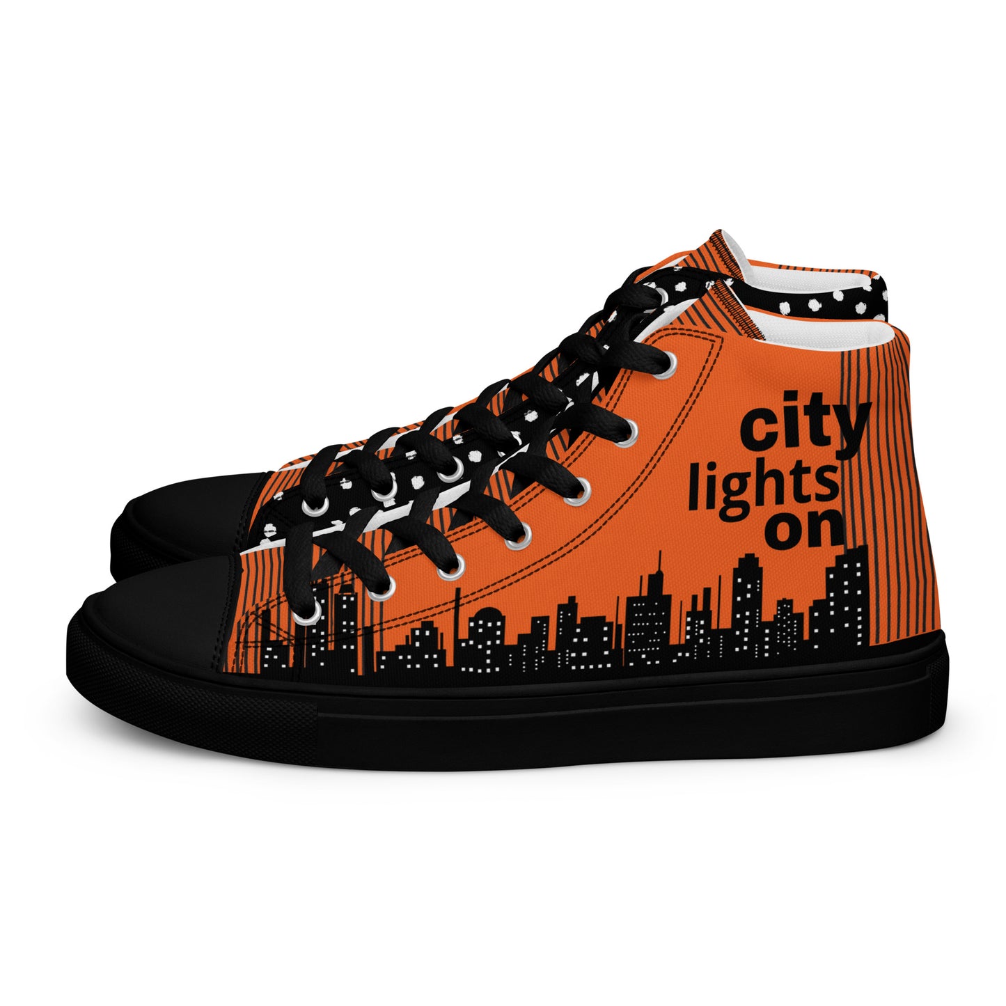 Men’s high top canvas sneakers - City Lights On | 5012