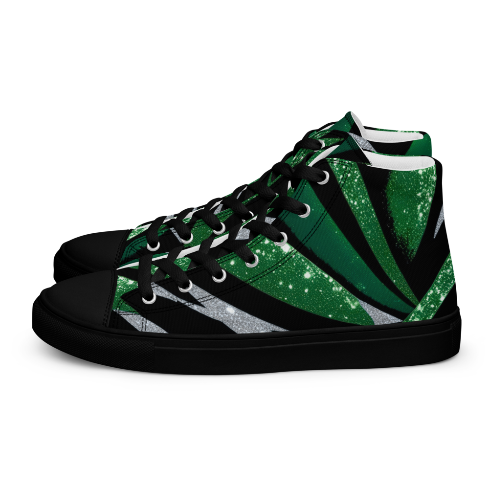 Men’s high top canvas sneakers - Emerald Green Party | 5020