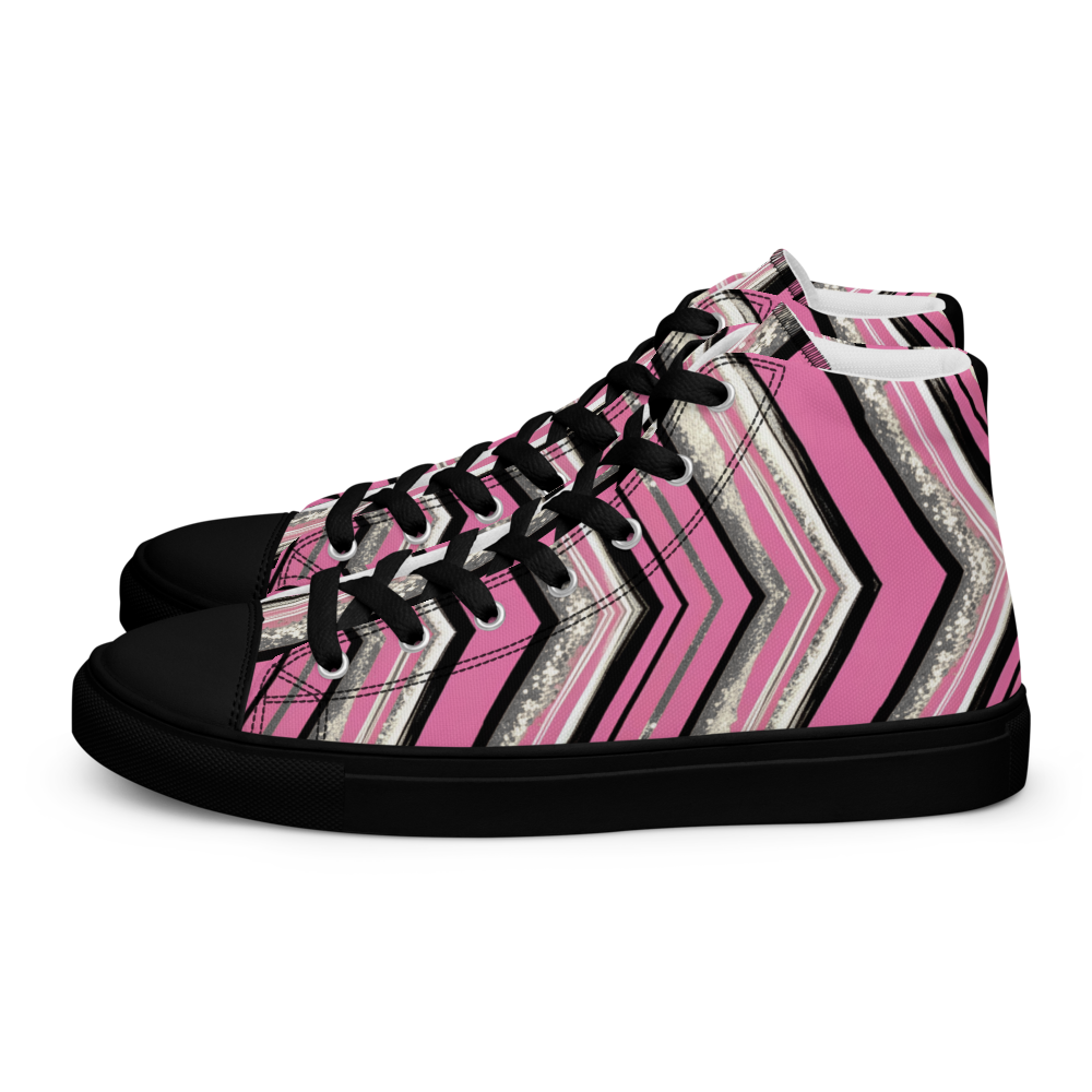 Men’s high top canvas shoes - Pink Silver Party | 5023