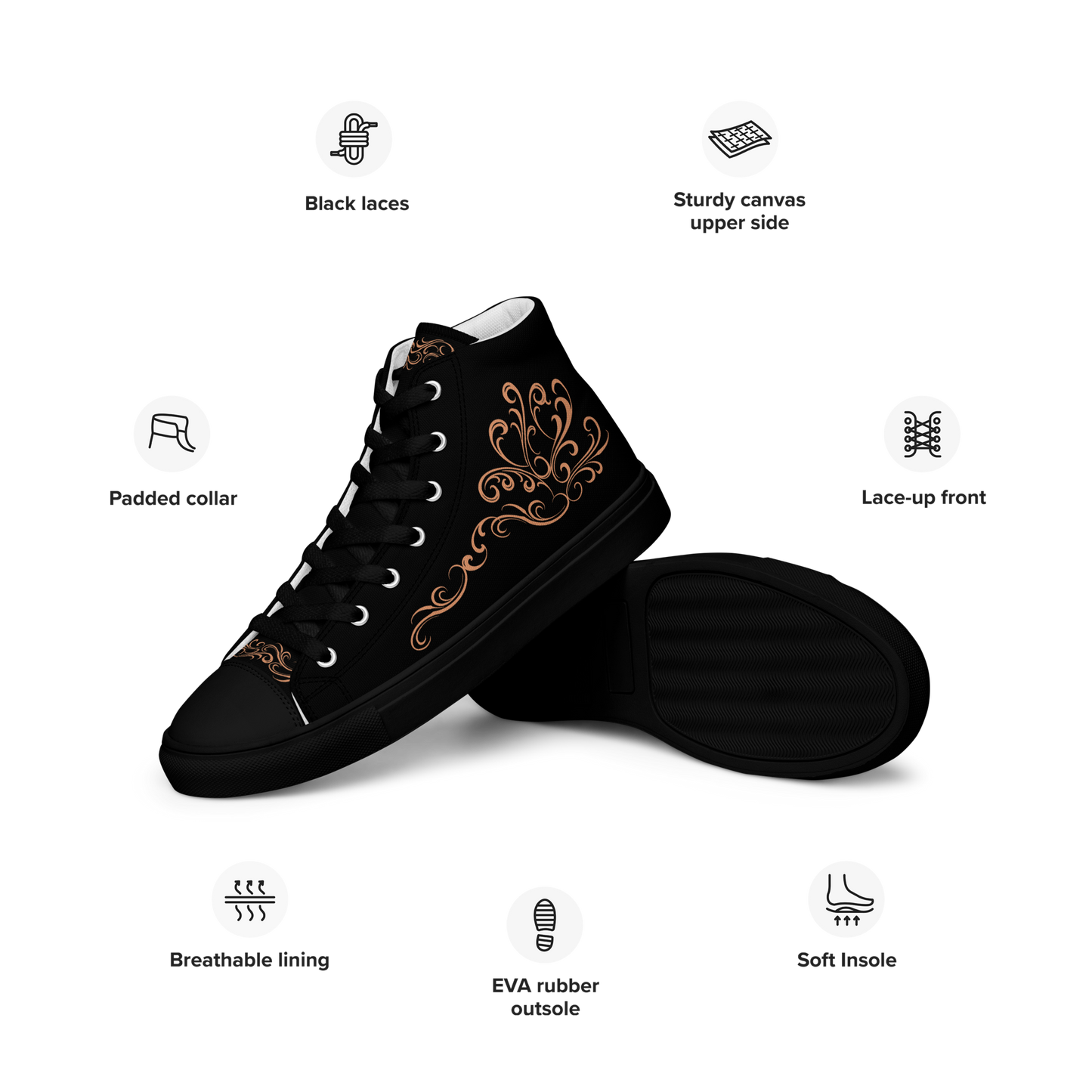 Men’s high top canvas shoes - Simply Tango | 5055