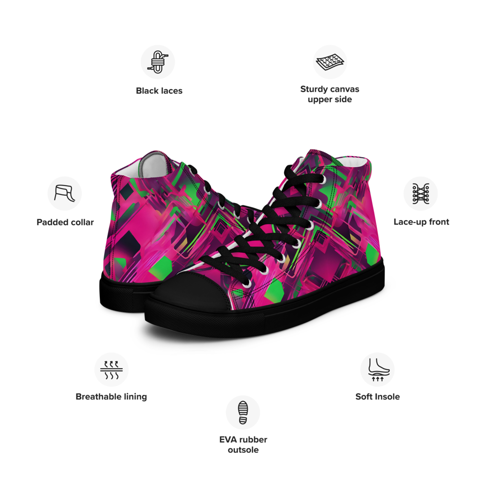 Men’s high top canvas shoes - Cyber Pink | 5026