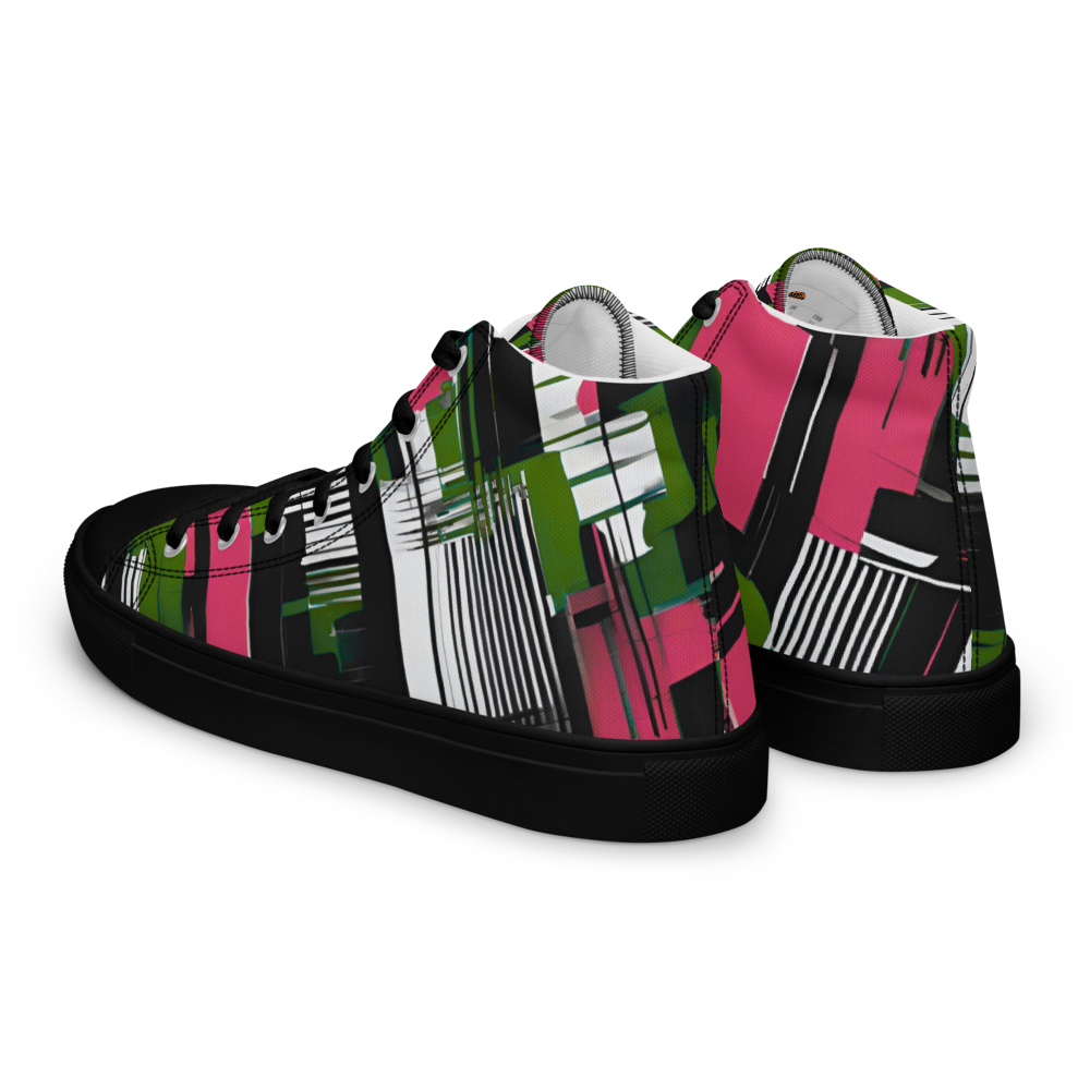 Men’s high top canvas shoes - Green Red City Grove | 5008