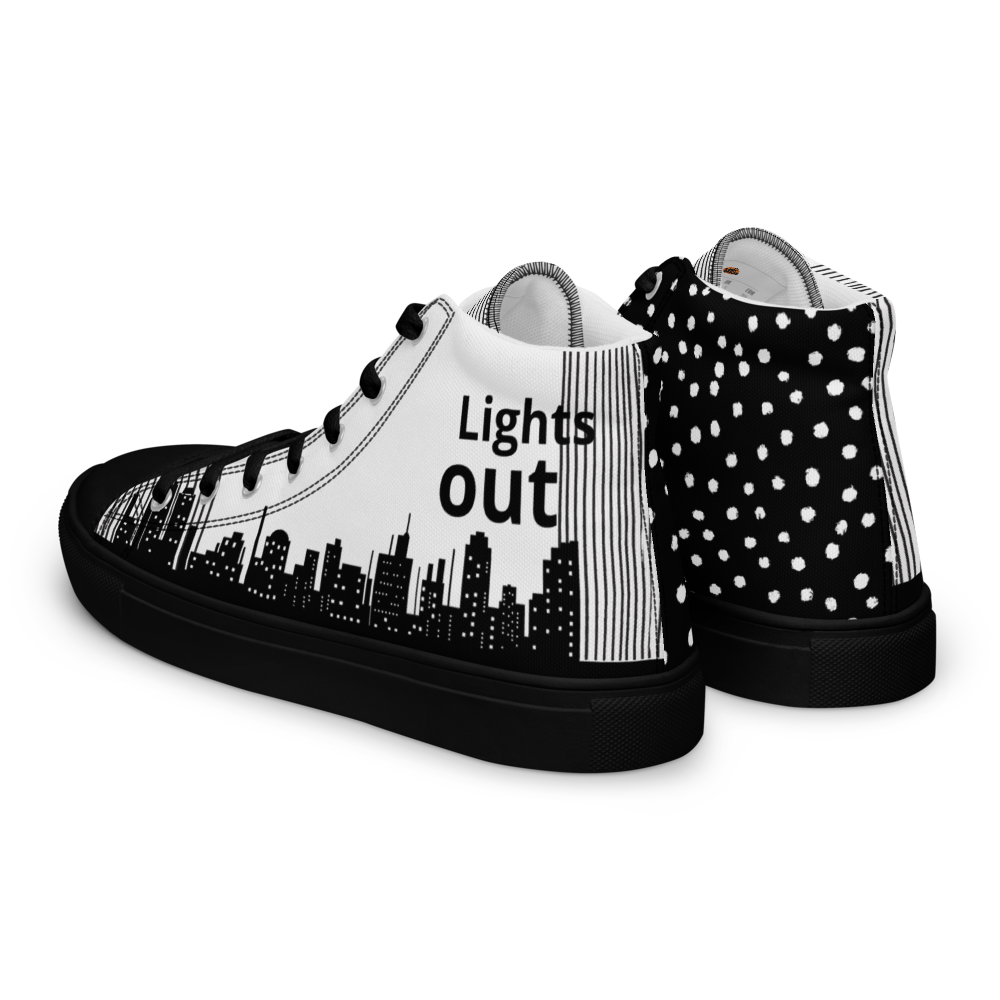Men’s high top canvas shoes - Black Lights out/Nights on | 5015