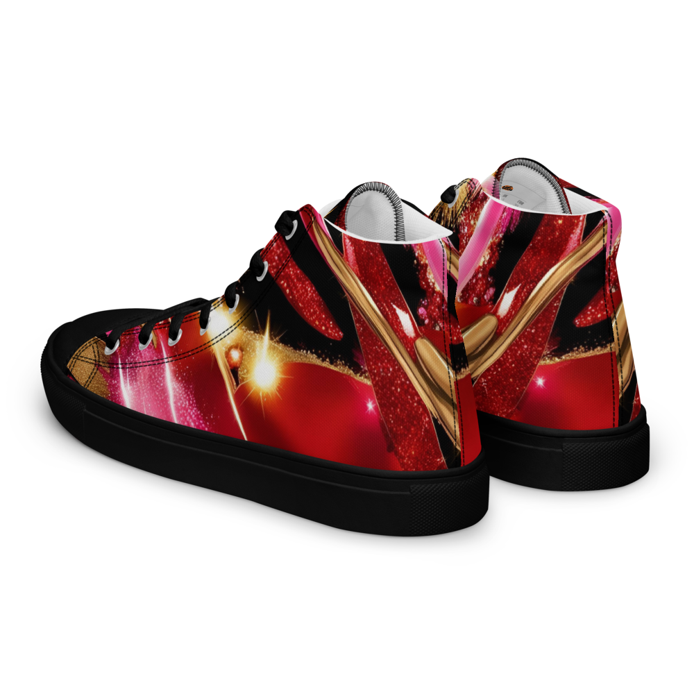 Men’s high top canvas sneakers - Red Party | 5018