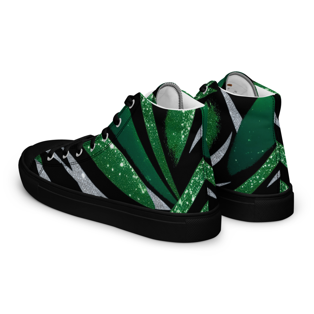 Men’s high top canvas sneakers - Emerald Green Party | 5020