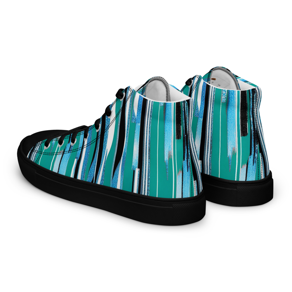 Men’s high top canvas shoes - Teal Blue Party | 5025