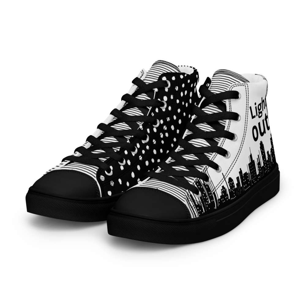 Men’s high top canvas shoes - Black Lights out/Nights on | 5015