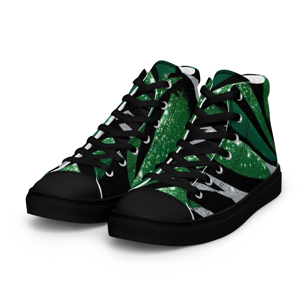Men’s high top canvas sneakers - Emerald Green Party | 5020