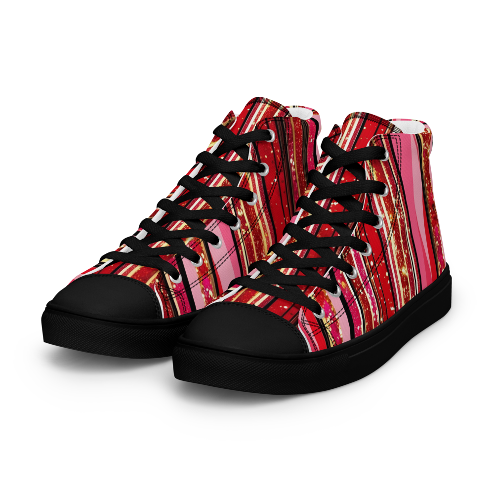 Men's high top canvas shoes - Red Sparks Party | 5022