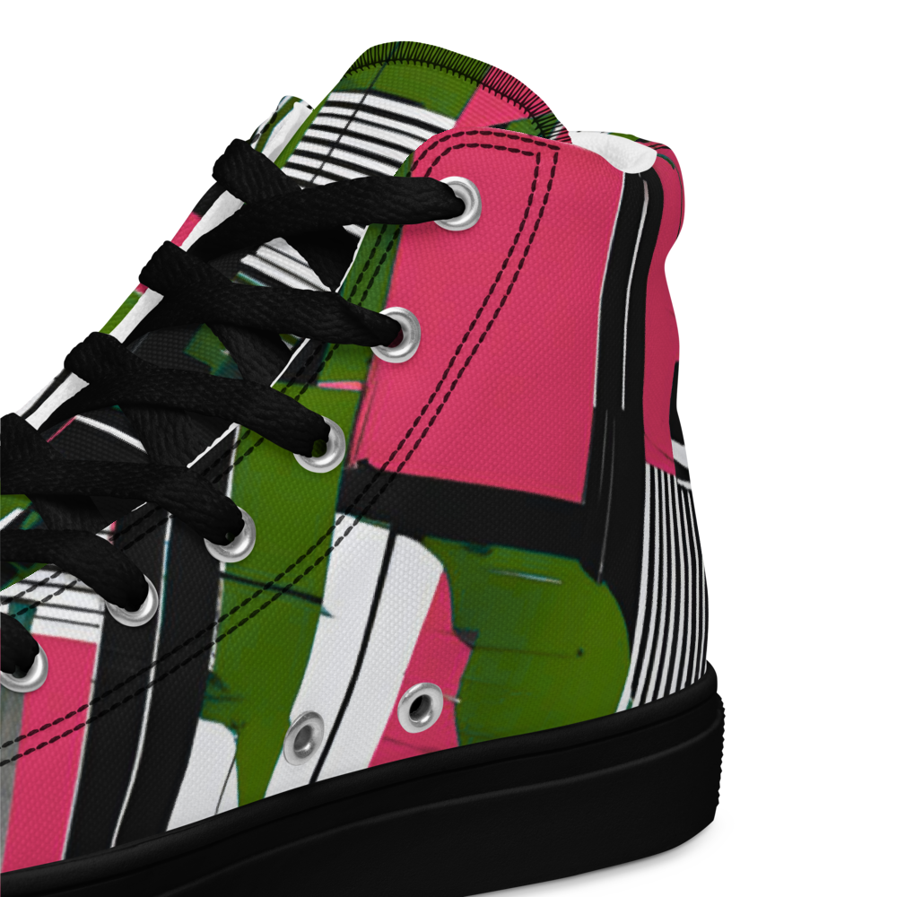 Men’s high top canvas shoes - Green Red City Grove | 5008