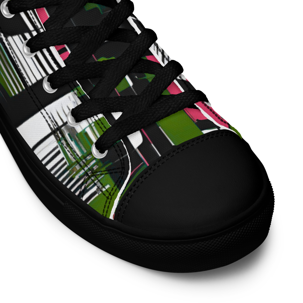 Men’s high top canvas shoes - Green Red City Grove | 5008