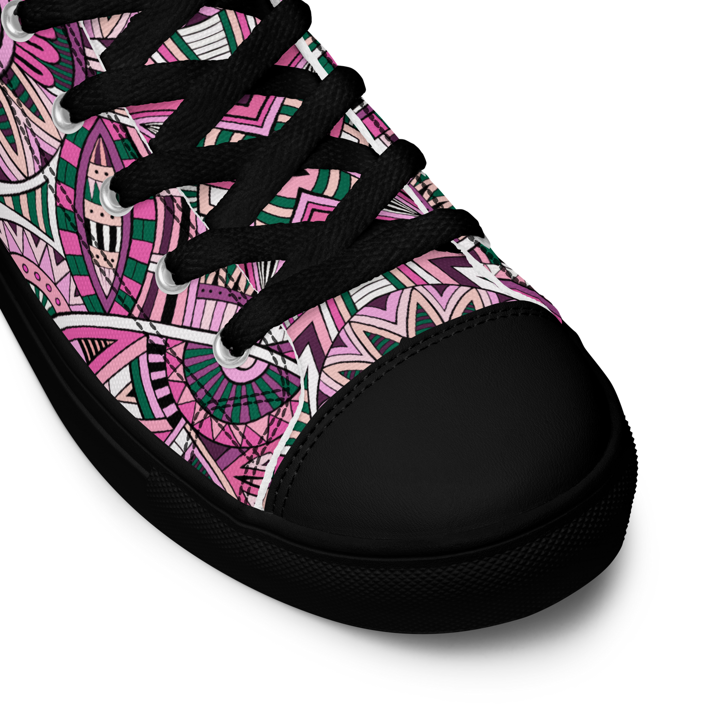 Men’s high top canvas shoes - Ethnic-Boho Fusion Pink | 5033
