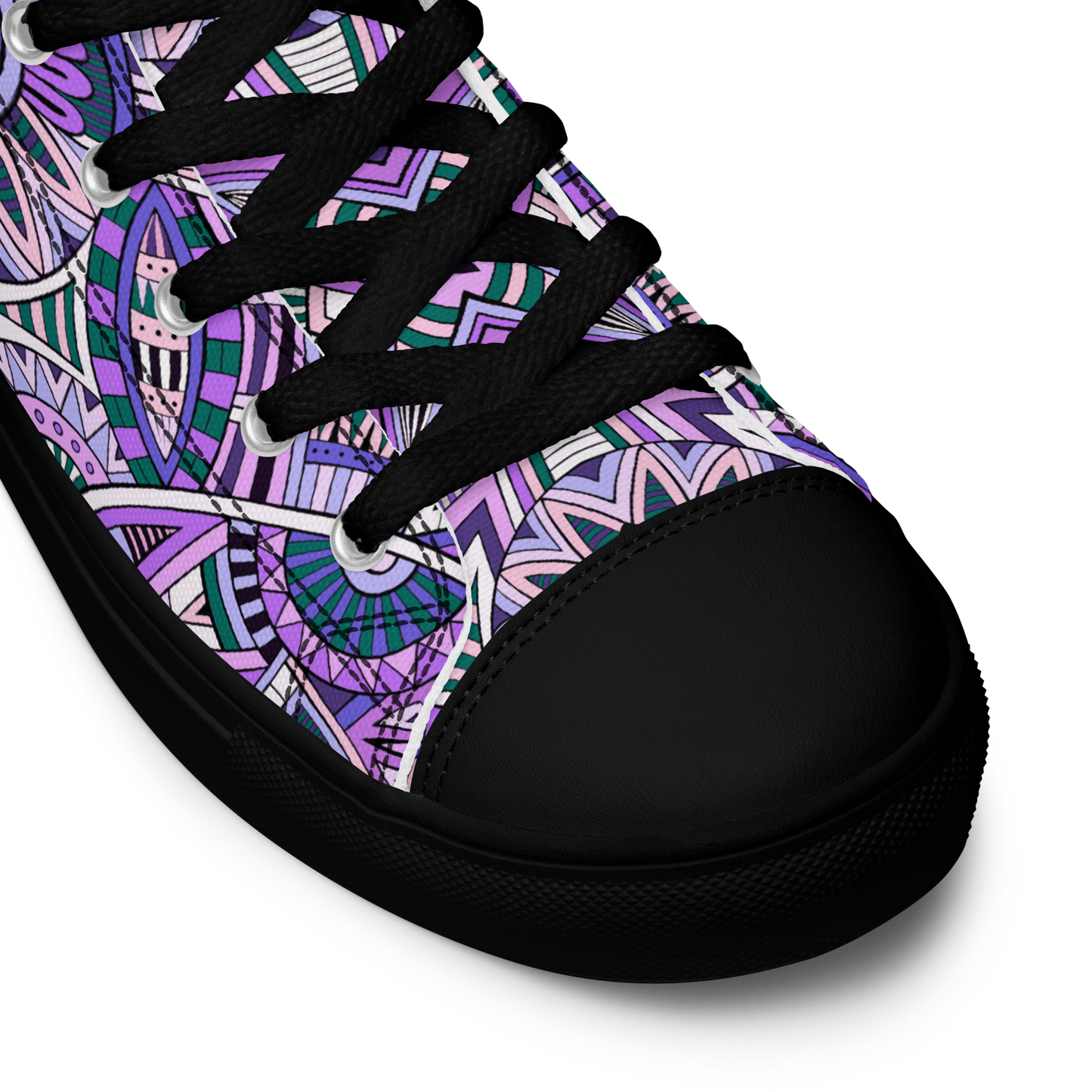 Men’s high top canvas shoes - Ethnic-Boho Fusion Lilac | 5035