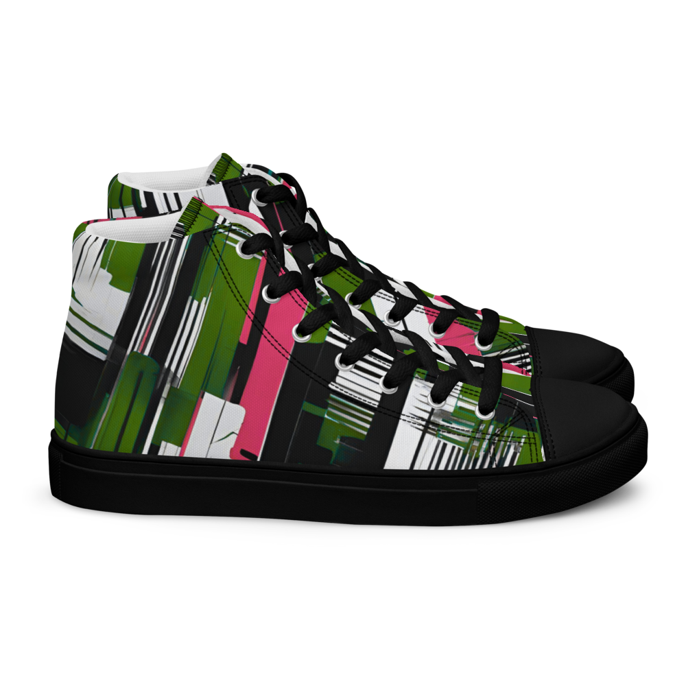 Men’s high top canvas shoes - Green Red City Grove | 5008