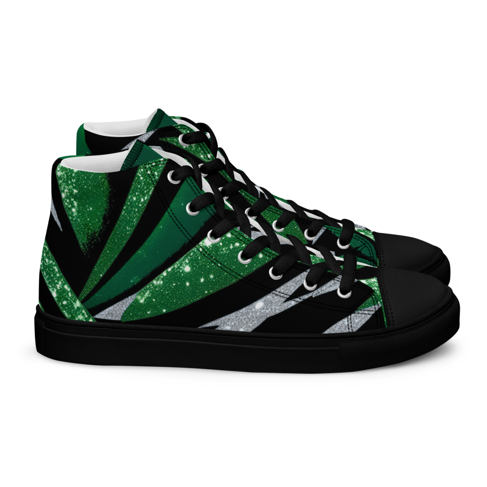 Men’s high top canvas sneakers - Emerald Green Party | 5020
