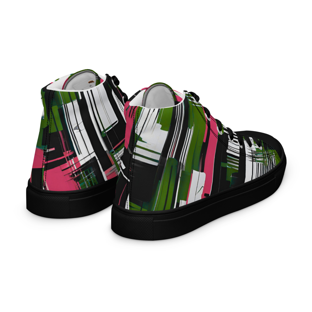 Men’s high top canvas shoes - Green Red City Grove | 5008
