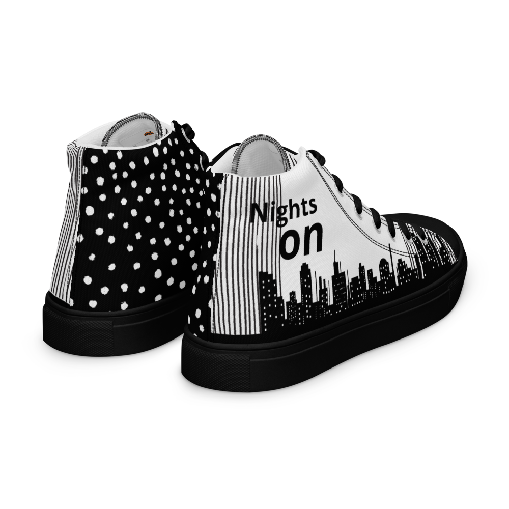 Men’s high top canvas shoes - Black Lights out/Nights on | 5015