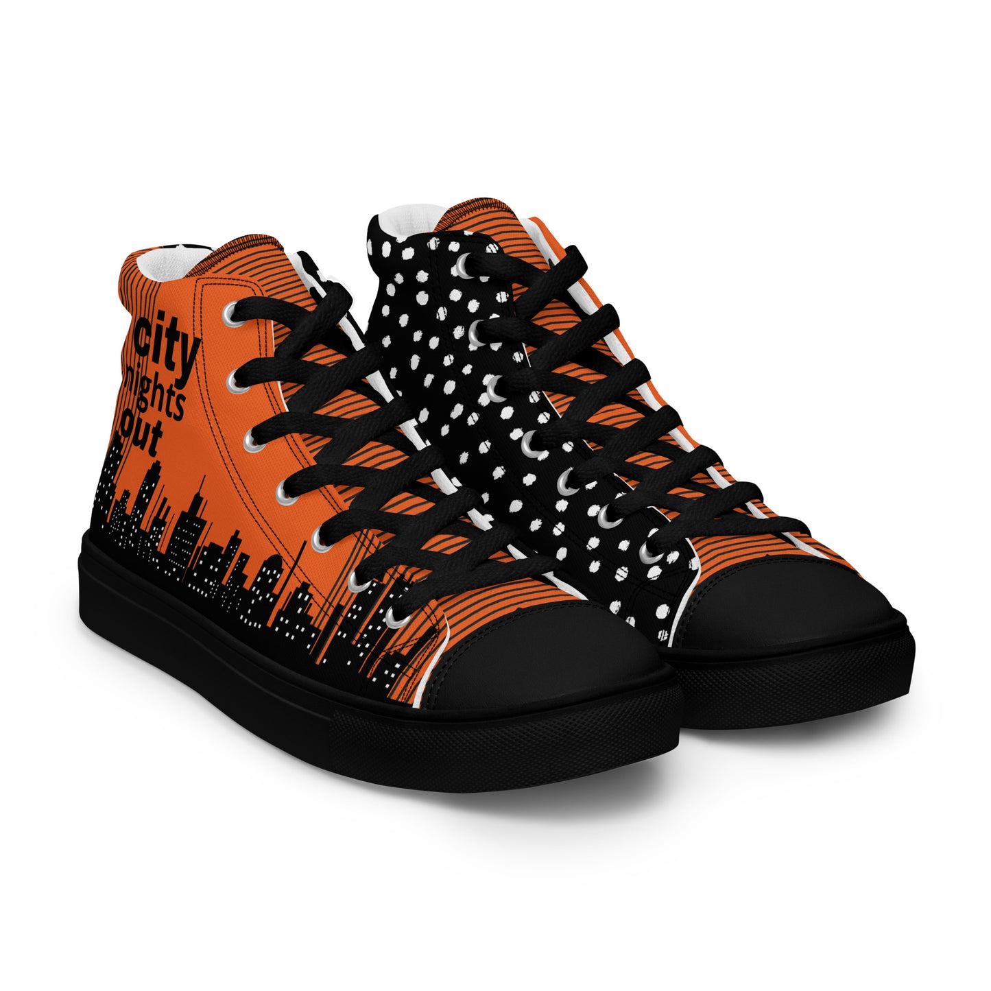 Men’s high top canvas sneakers - City Lights On | 5012