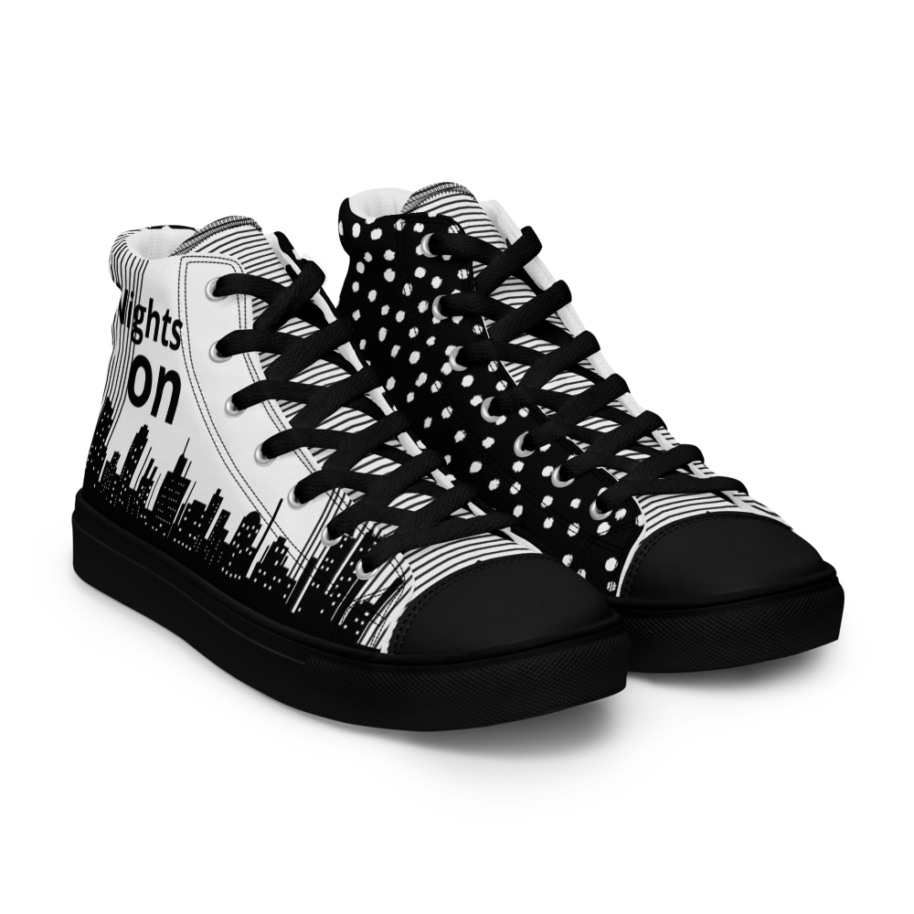 Men’s high top canvas shoes - Black Lights out/Nights on | 5015