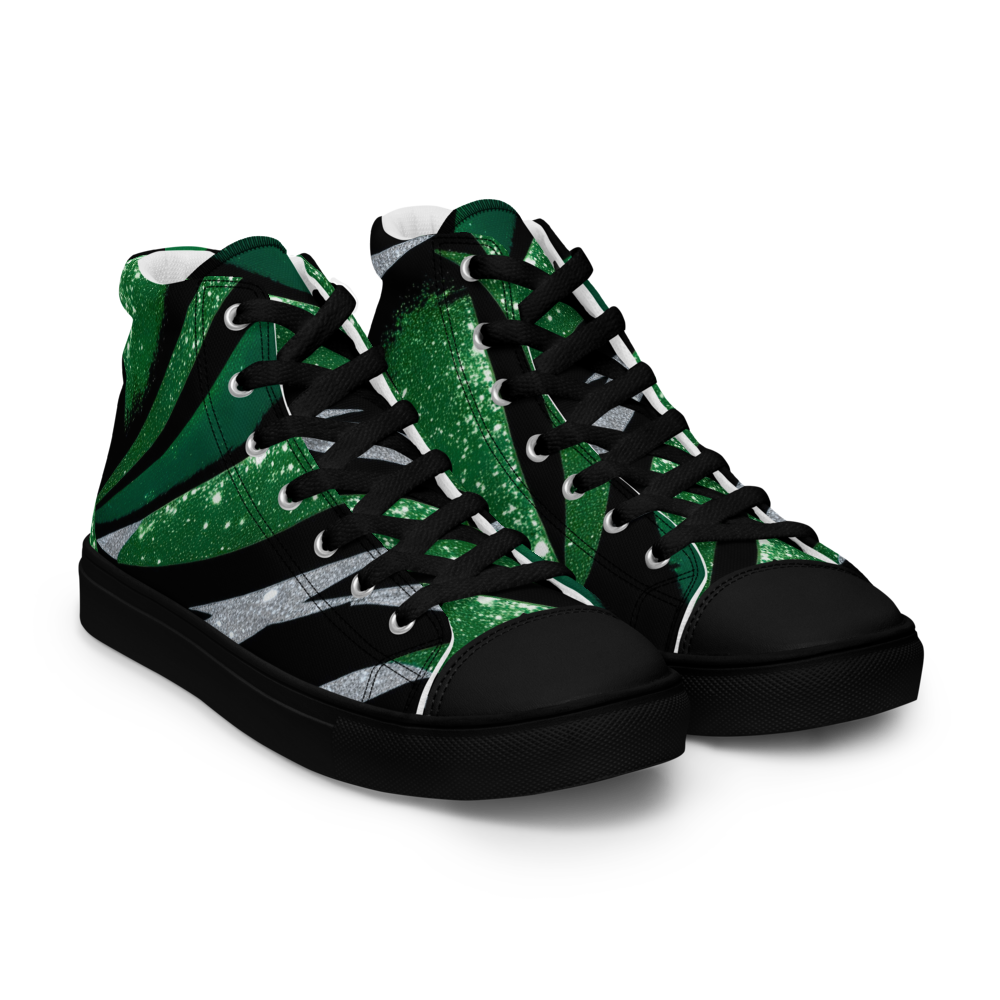 Men’s high top canvas sneakers - Emerald Green Party | 5020