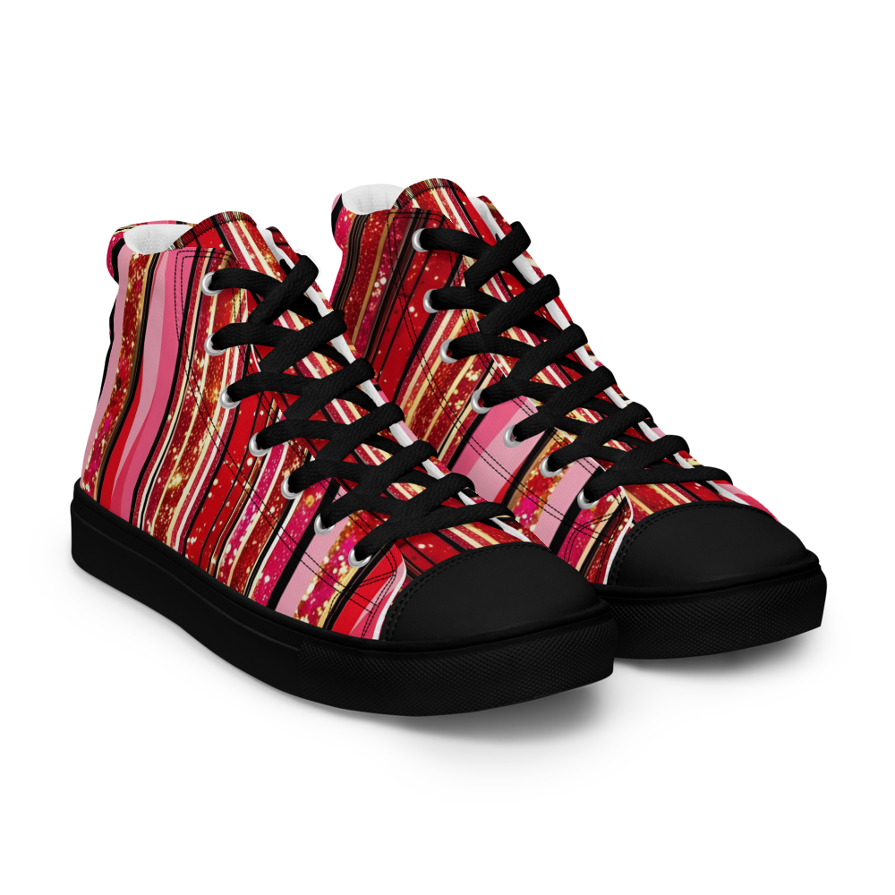 Men's high top canvas shoes - Red Sparks Party | 5022
