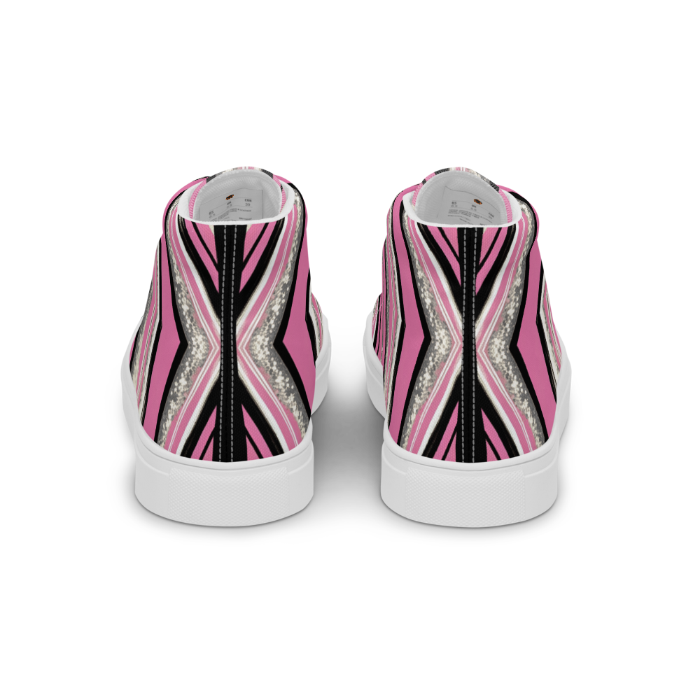 Men’s high top canvas shoes - Pink Silver Party | 5023