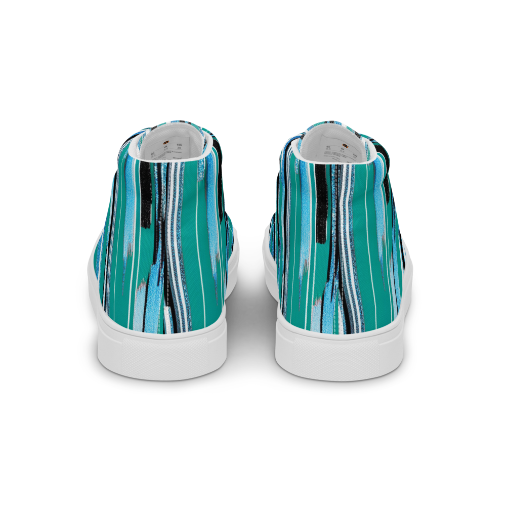 Men’s high top canvas shoes - Teal Blue Party | 5025