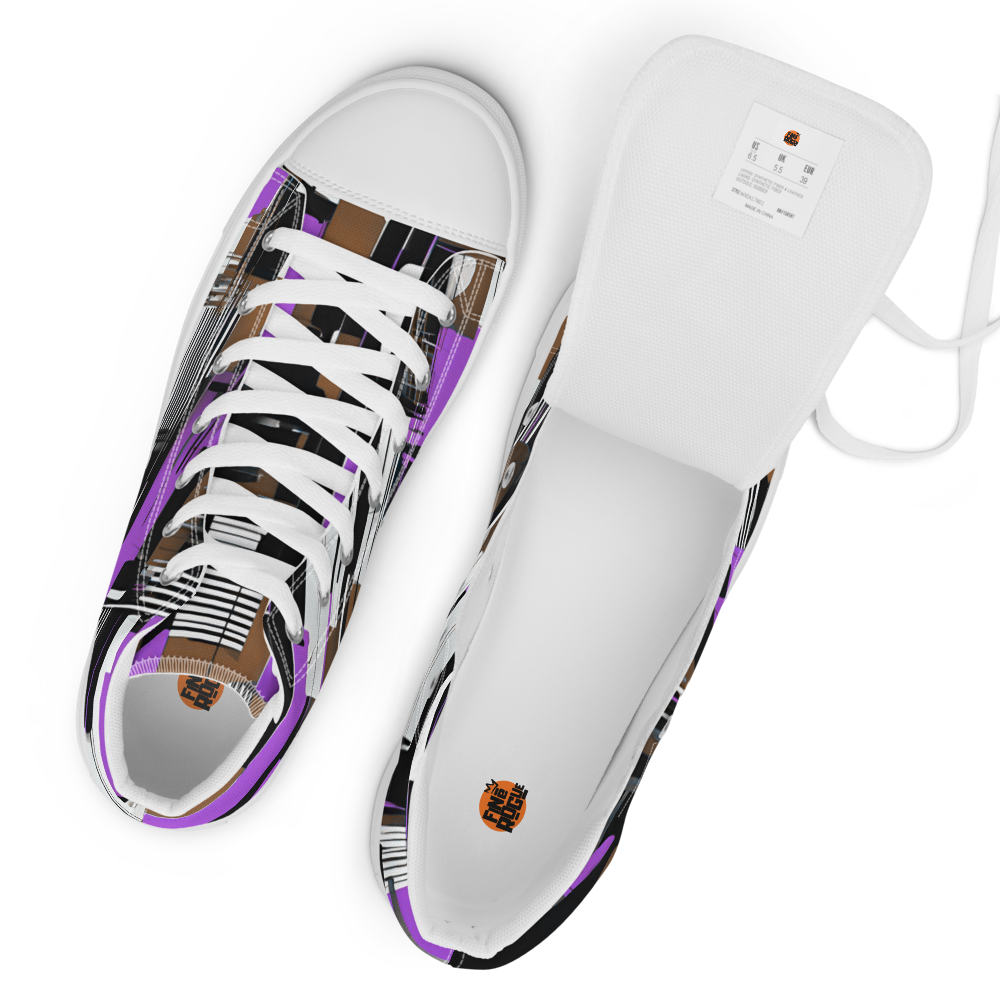 Men’s high top canvas sneakers - Purple & Earth | 5007