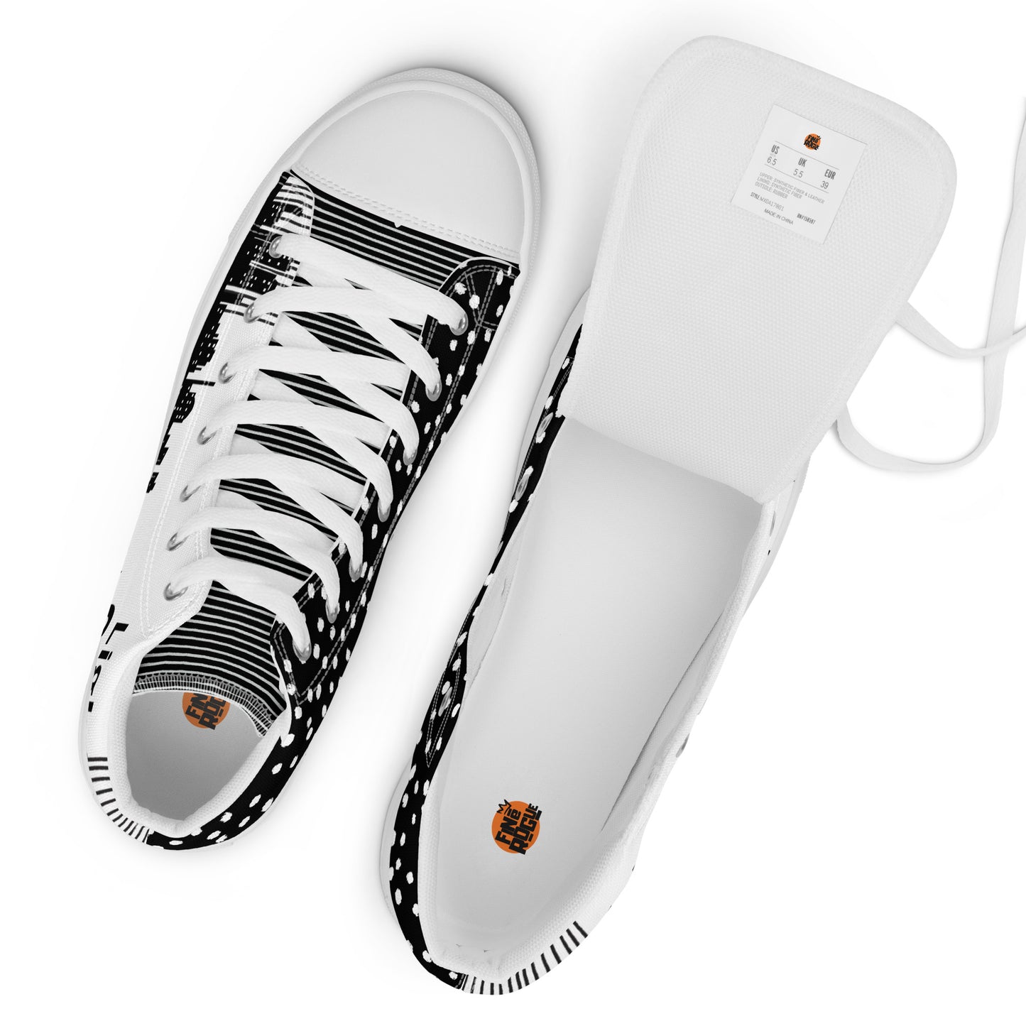 Men’s high top canvas shoes - White Lights out/Nights on | 5014