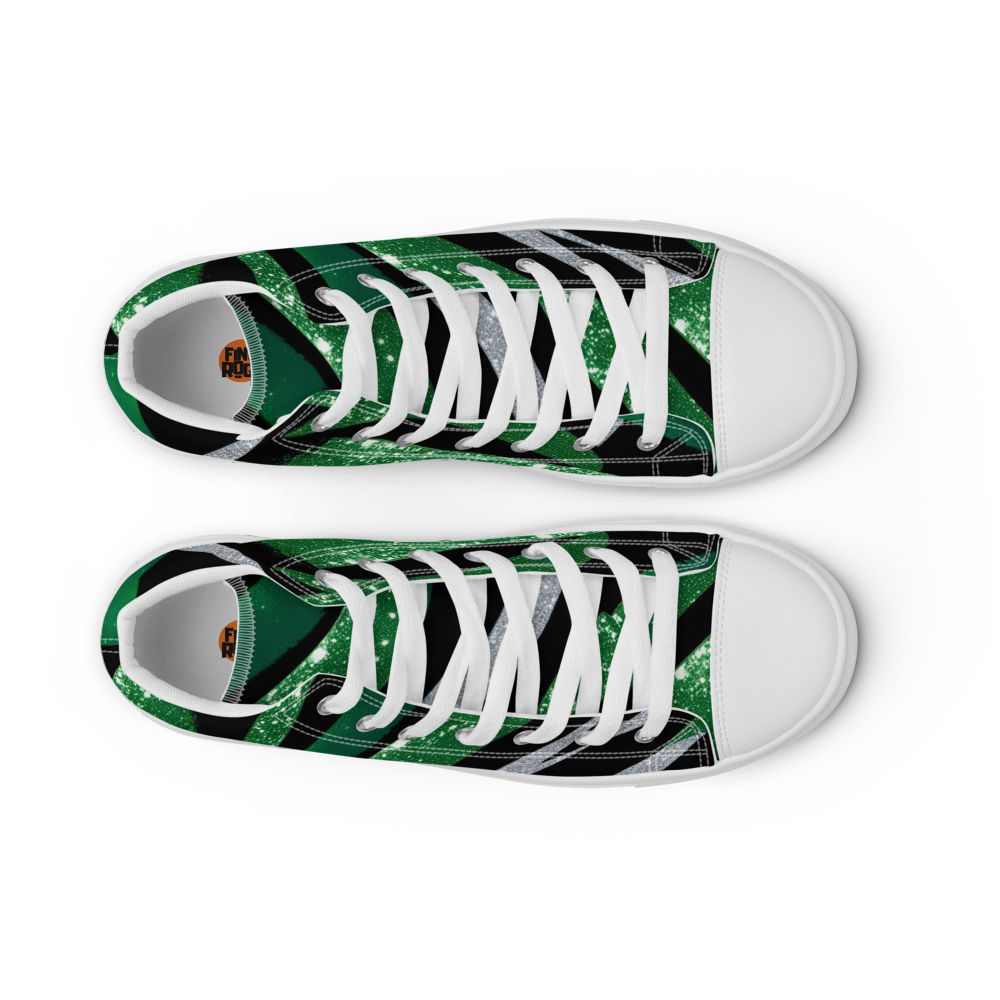 Men’s high top canvas sneakers - Emerald Green Party | 5020