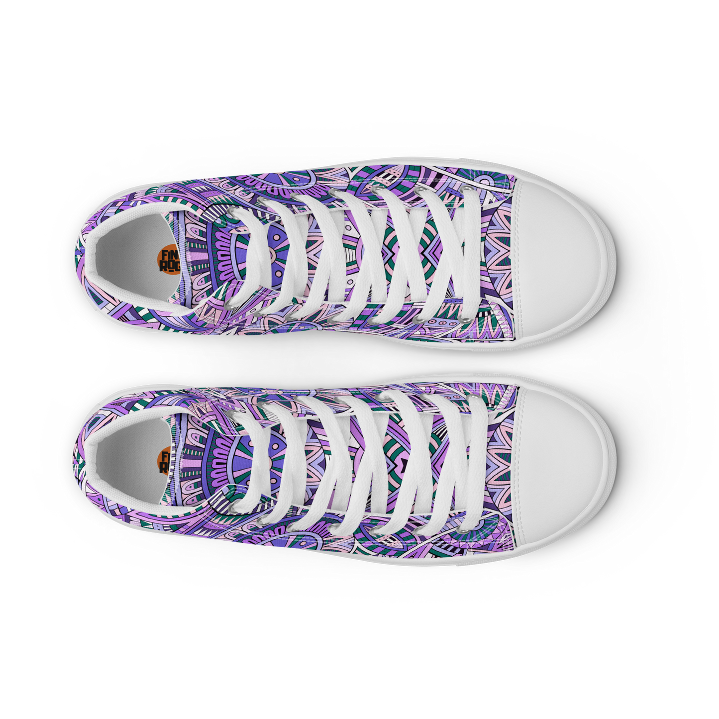 Men’s high top canvas shoes - Ethnic-Boho Fusion Lilac | 5035