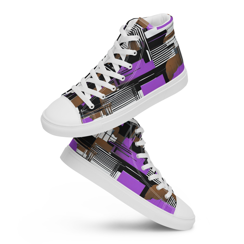 Men’s high top canvas sneakers - Purple & Earth | 5007