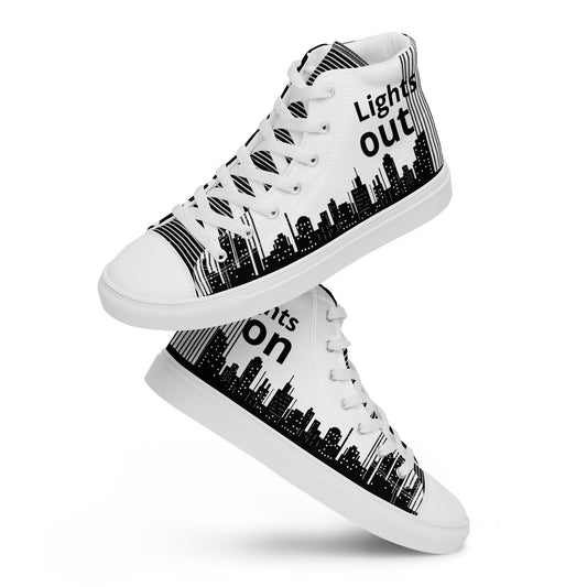 Men’s high top canvas shoes - White Lights out/Nights on | 5014