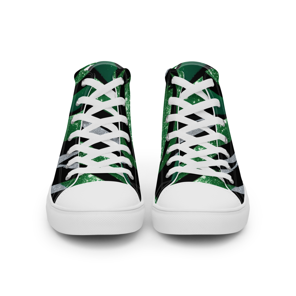 Men’s high top canvas sneakers - Emerald Green Party | 5020