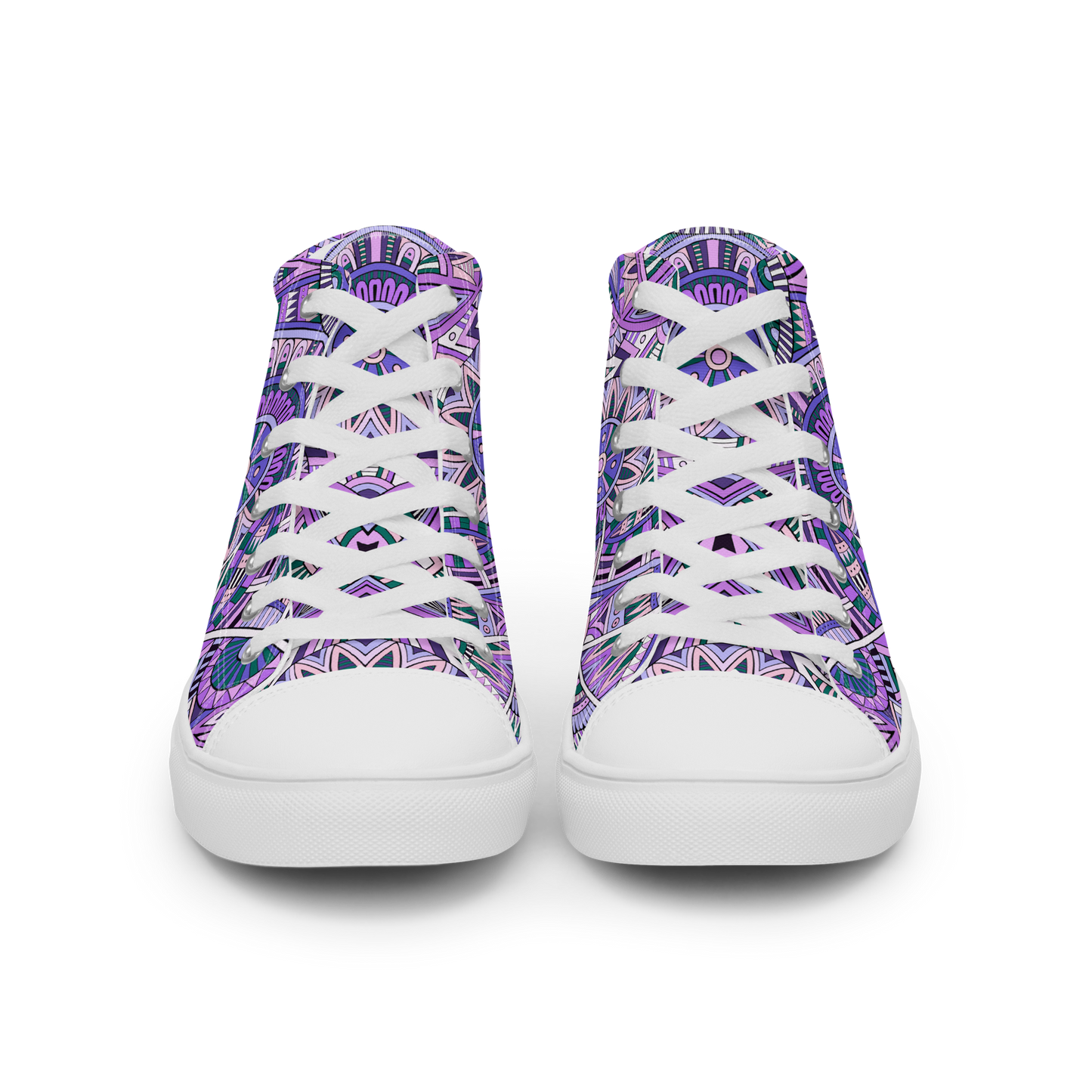 Men’s high top canvas shoes - Ethnic-Boho Fusion Lilac | 5035