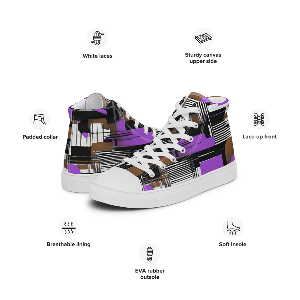 Men’s high top canvas sneakers - Purple & Earth | 5007