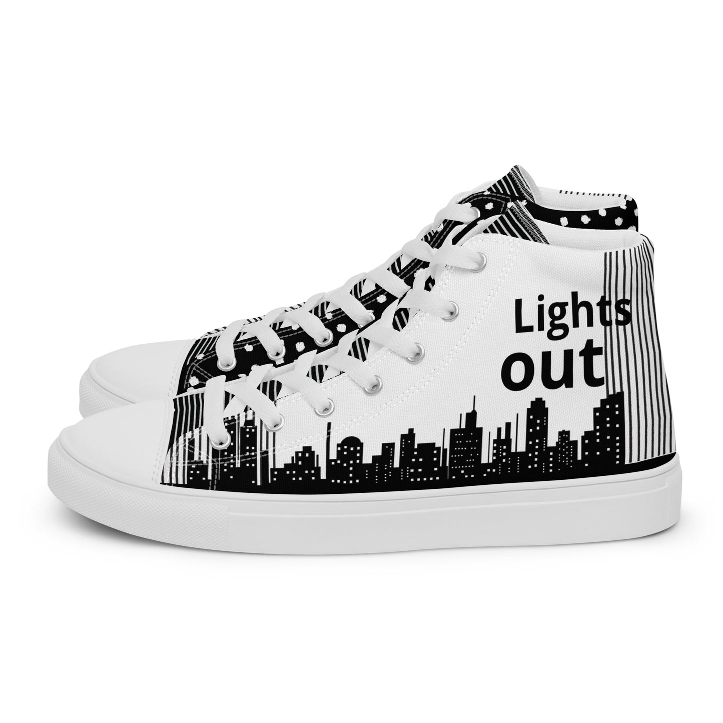 Men’s high top canvas shoes - White Lights out/Nights on | 5014