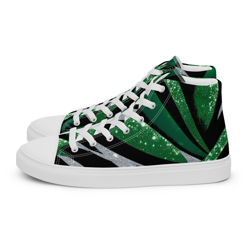 Men’s high top canvas sneakers - Emerald Green Party | 5020