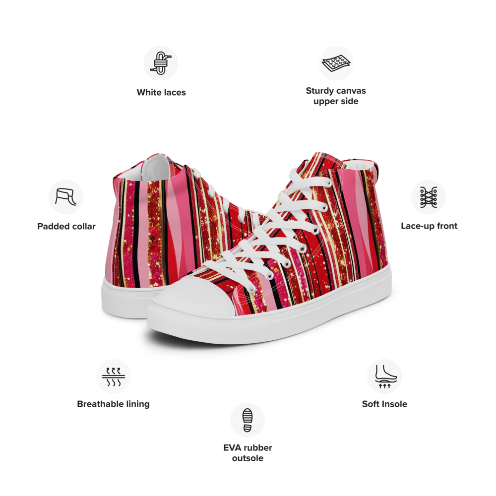Men's high top canvas shoes - Red Sparks Party | 5022