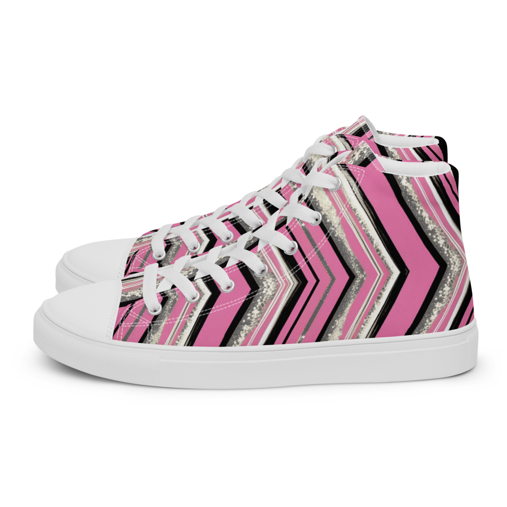 Men’s high top canvas shoes - Pink Silver Party | 5023
