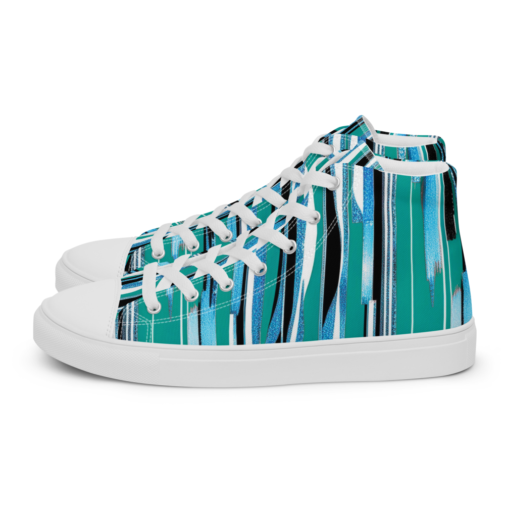 Men’s high top canvas shoes - Teal Blue Party | 5025